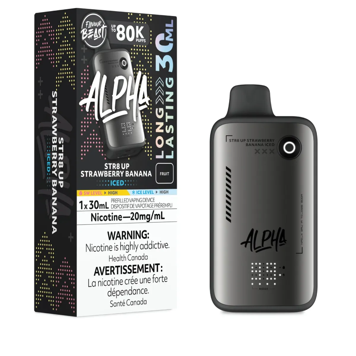 Flavour Beast Alpha 80K - STR8 UP Strawberry Banana Iced