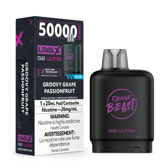 Level X Flavour Beast G2 Ultra 50K Pod - Groovy Grape Passionfruit Iced