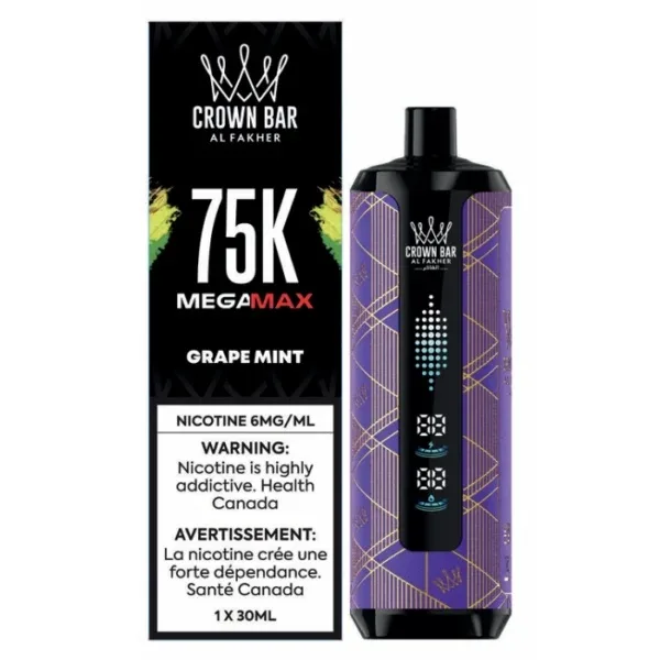 Al Fakher Crown Bar Mega Max 75K - Grape Mint