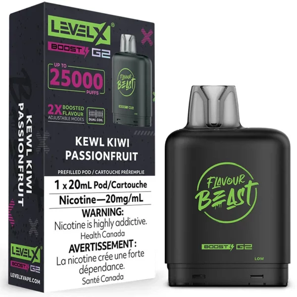Level X Flavour Beast G2 Boost 25K Pod - Kewl Kiwi Passionfruit