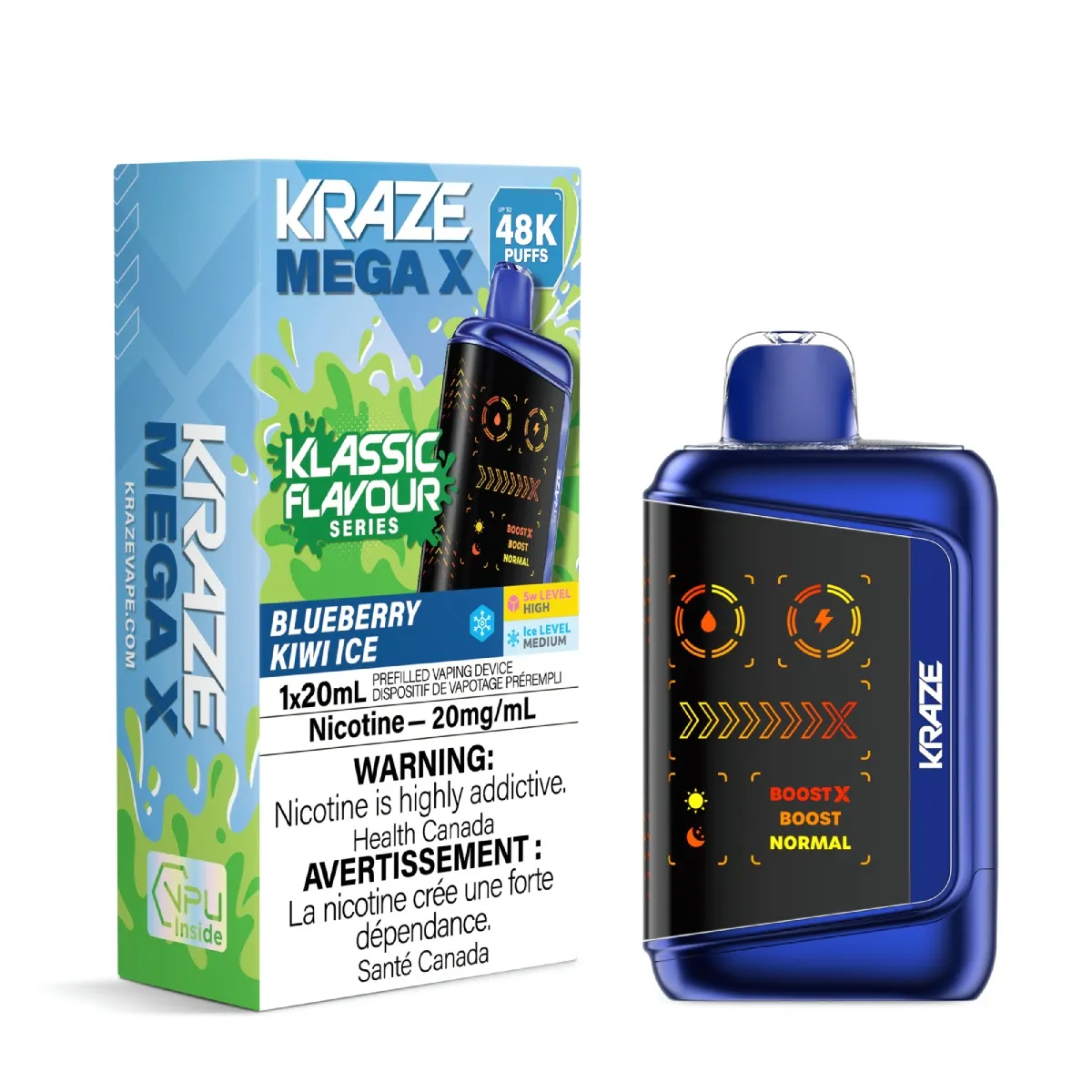 Kraze Mega X Classic - Blueberry Kiwi Ice