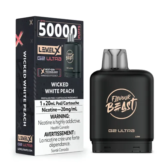 Level X Flavour Beast G2 Ultra 50K Pod - Wicked White Peach