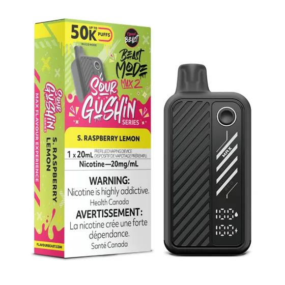 Flavour Beast Mode Max 2 50k - Sour Gushin' S. Raspberry Lemon