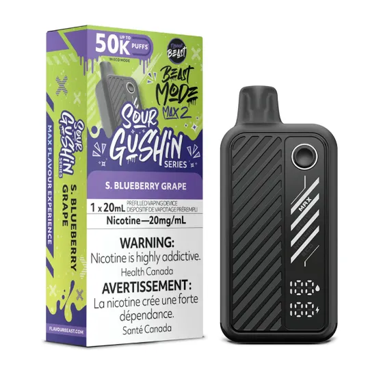 Flavour Beast Mode Max 2 50k - Sour Gushin' S. Blueberry Grape