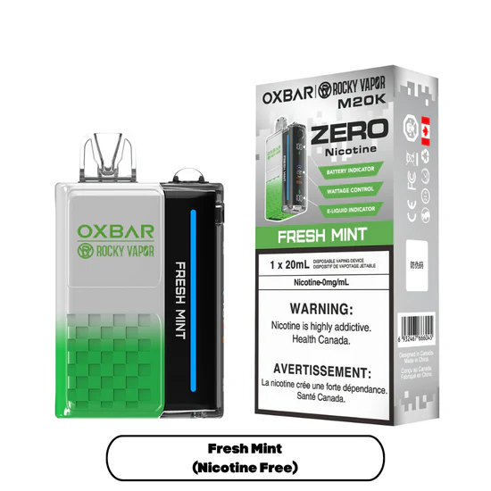 OXBAR x Rocky Vapor M20K Zero Nic - Fresh Mint
