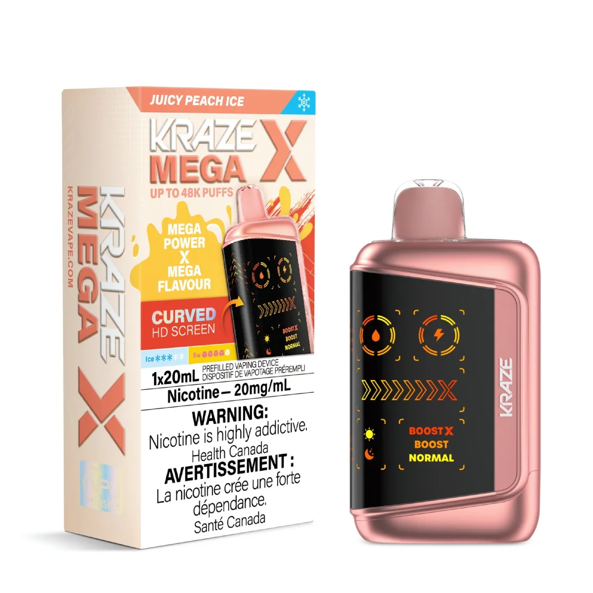 KRAZE Mega X - Juicy Peach Ice